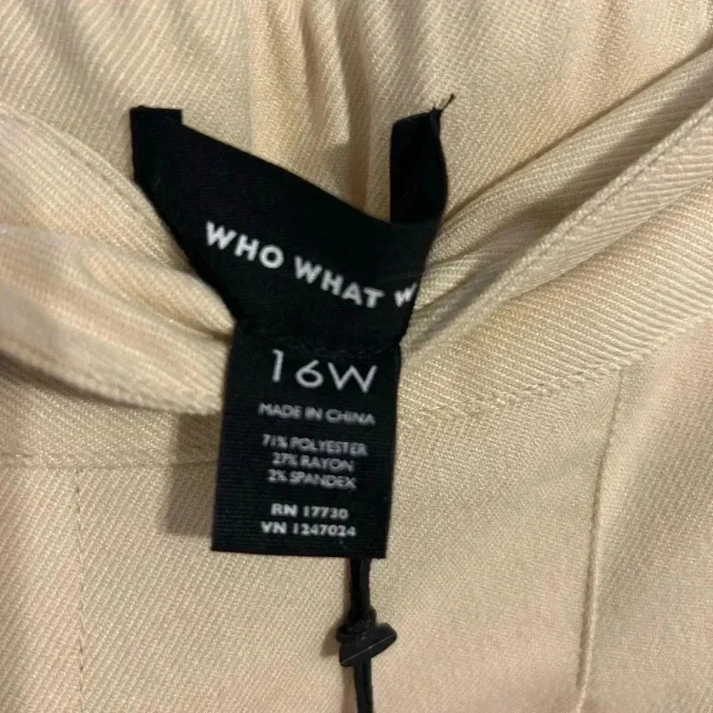 Women’s 16 W. Tapered High-Rise Pants. Who What Wear. Target. Cream — image 3 of 6